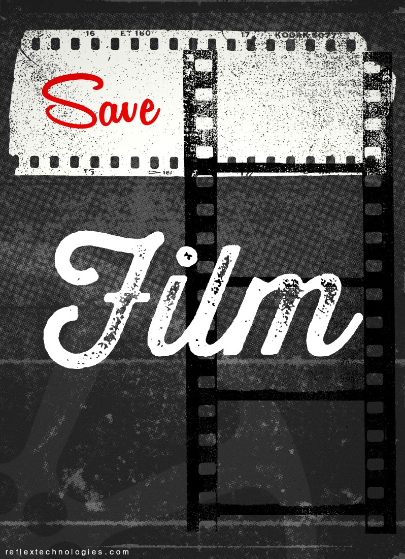 Save Film poster (vintage filmstrip)
